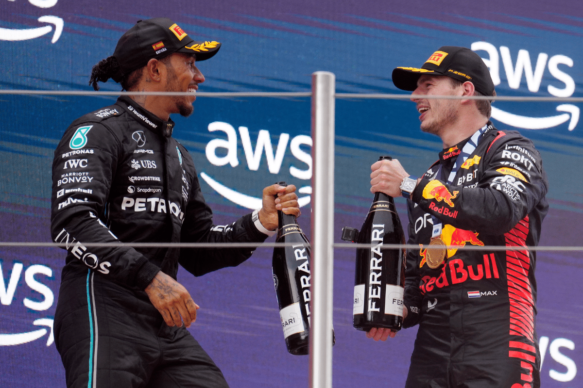 Max Verstappen and Lewis Hamilton